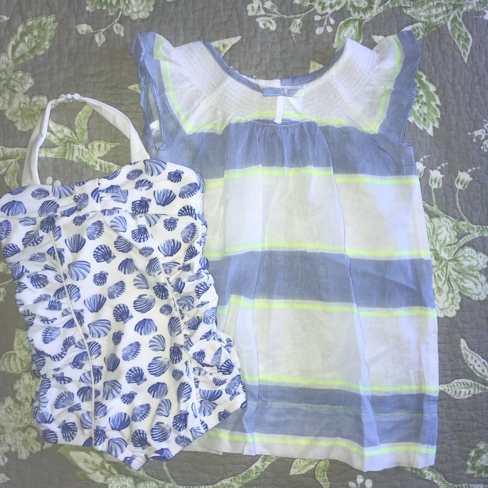 Seashell print Janie & Jack Swimsuit and Coverup